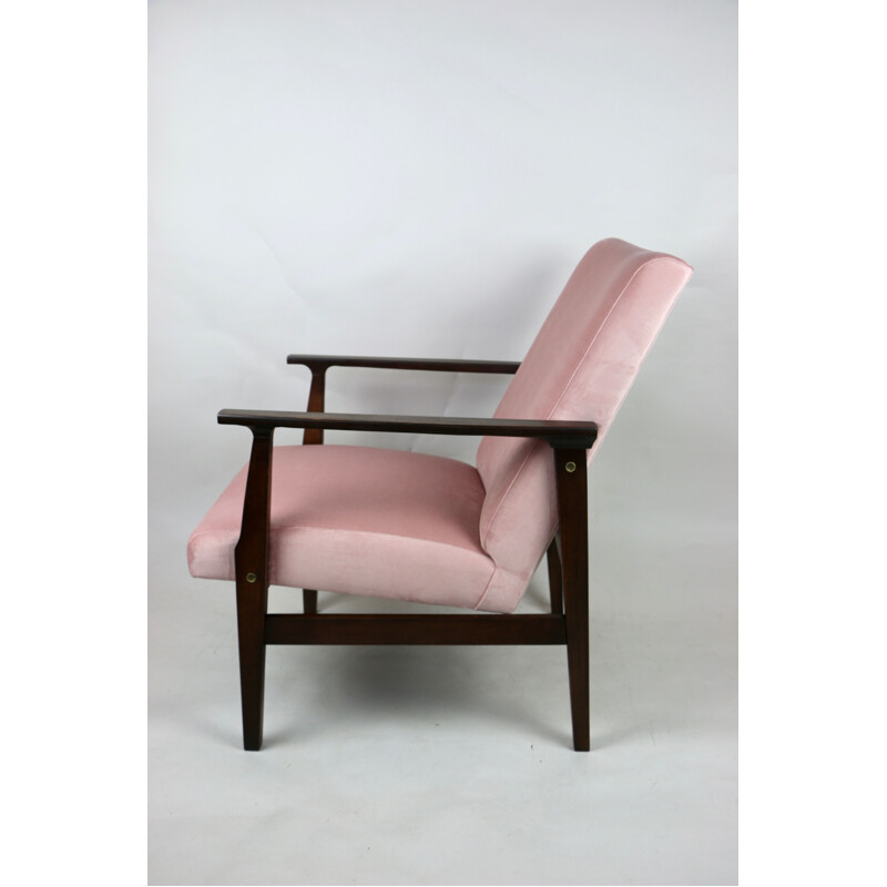 Vintage-Lounge-Sessel aus rosa Samt 1970