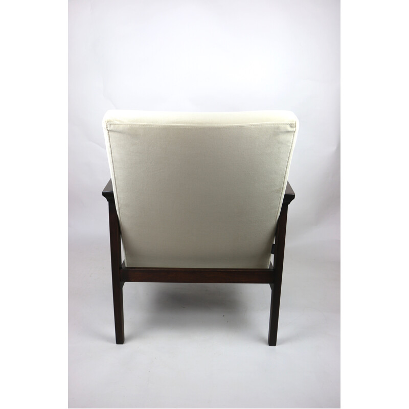 Vintage beige velvet armchair 1970s