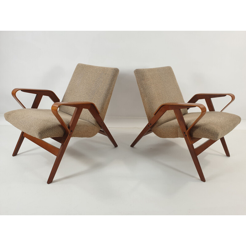 Pair of vintage armchairs by Franz Jirák for Tatra 1960s