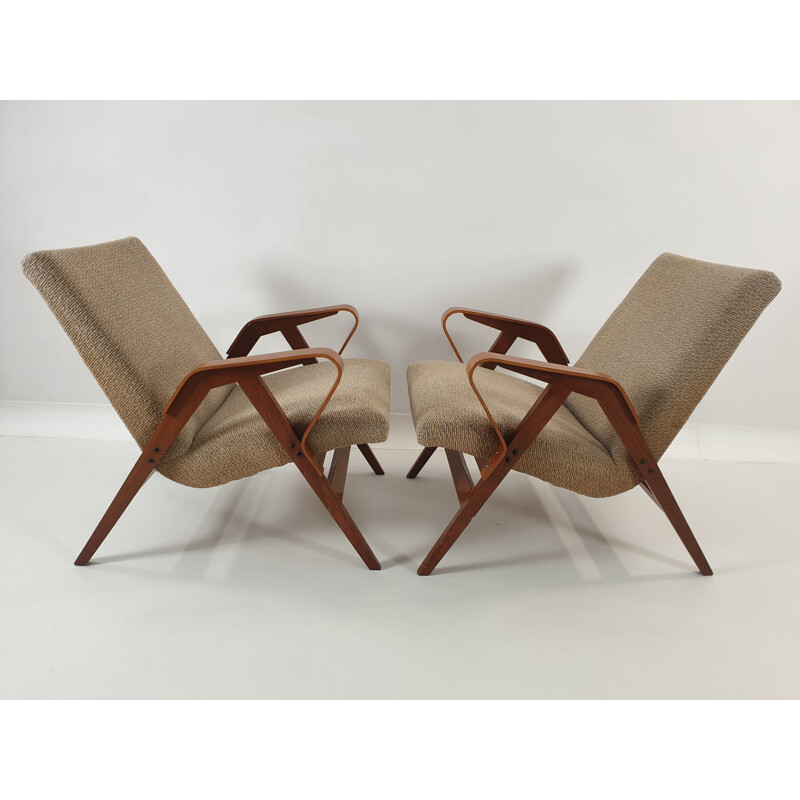 Pair of vintage armchairs by Franz Jirák for Tatra 1960s
