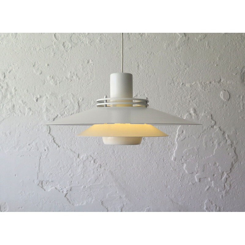 Vintage white suspension lamp by Nordlux Denmark 1970s