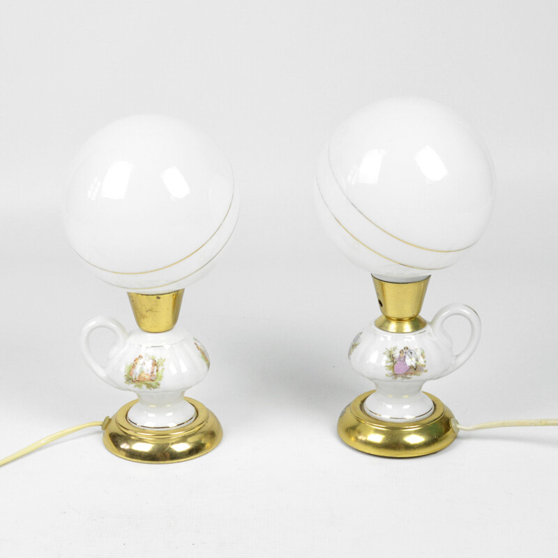 Pair of vintage bedside lamps by Telimena Polam-Wikasy, Poland 1970