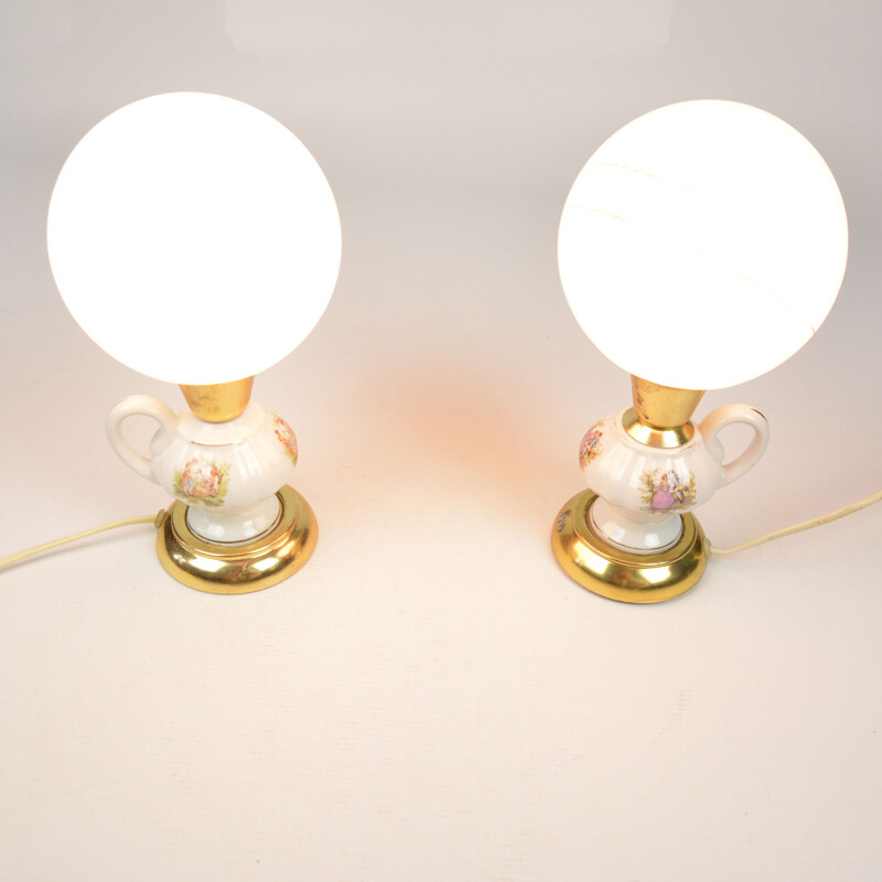 Pair of vintage bedside lamps by Telimena Polam-Wikasy, Poland 1970