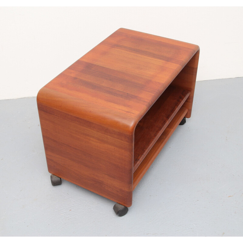 Vintage solid teak phono cabinet Denmark 1970s