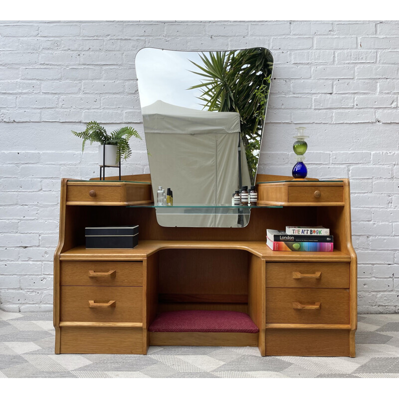 Vintage table with  teak mirror