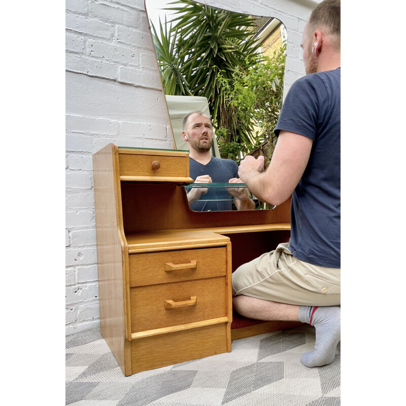 Vintage table with  teak mirror