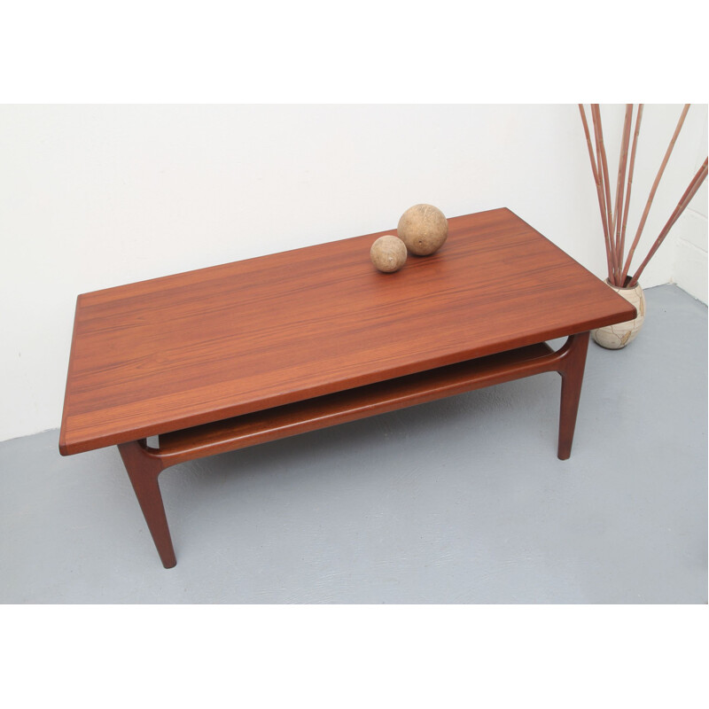 Vintage teak coffee table by Niels Bach for AS Möbler Denmark 1960s