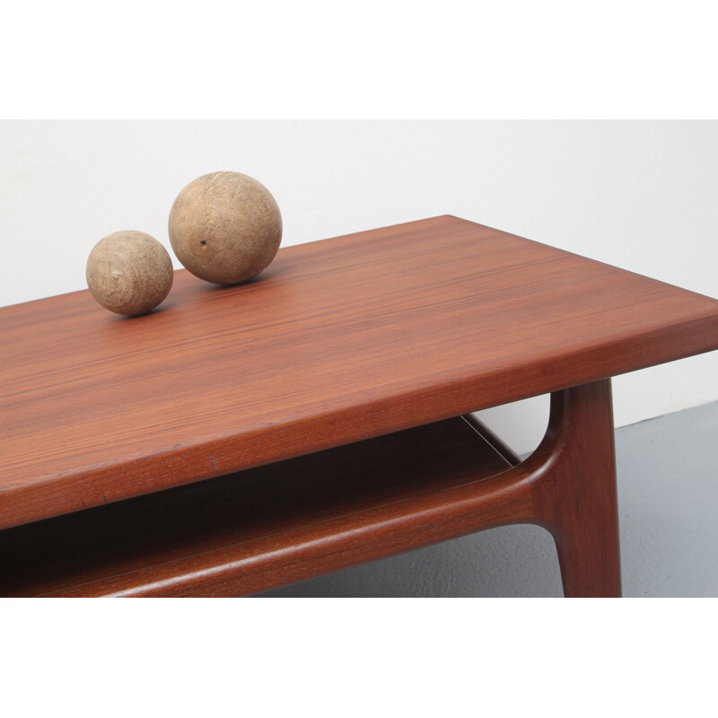 Vintage teak coffee table by Niels Bach for AS Möbler Denmark 1960s