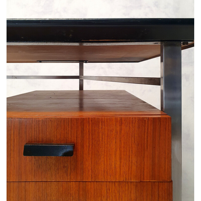 Vintage teak and chrome desk 1960s
