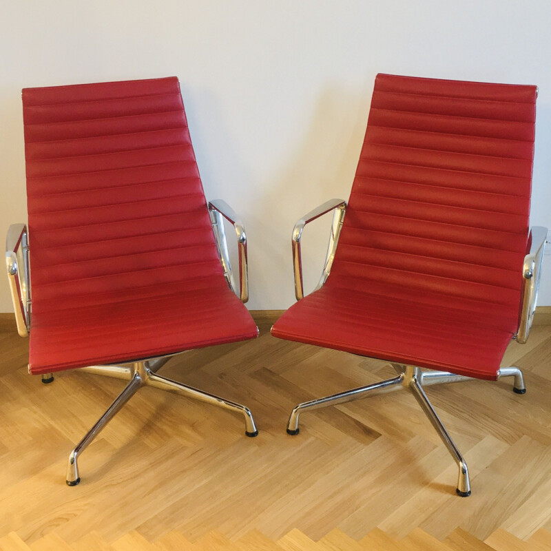 Pair of vintage leather chairs 1958s