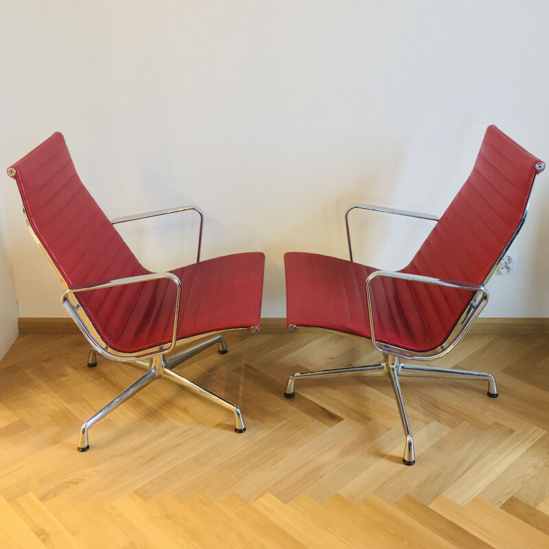 Coppia di sedie in pelle vintage 1958