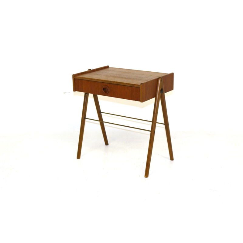 Table de chevet vintage en teck, Suède 1950