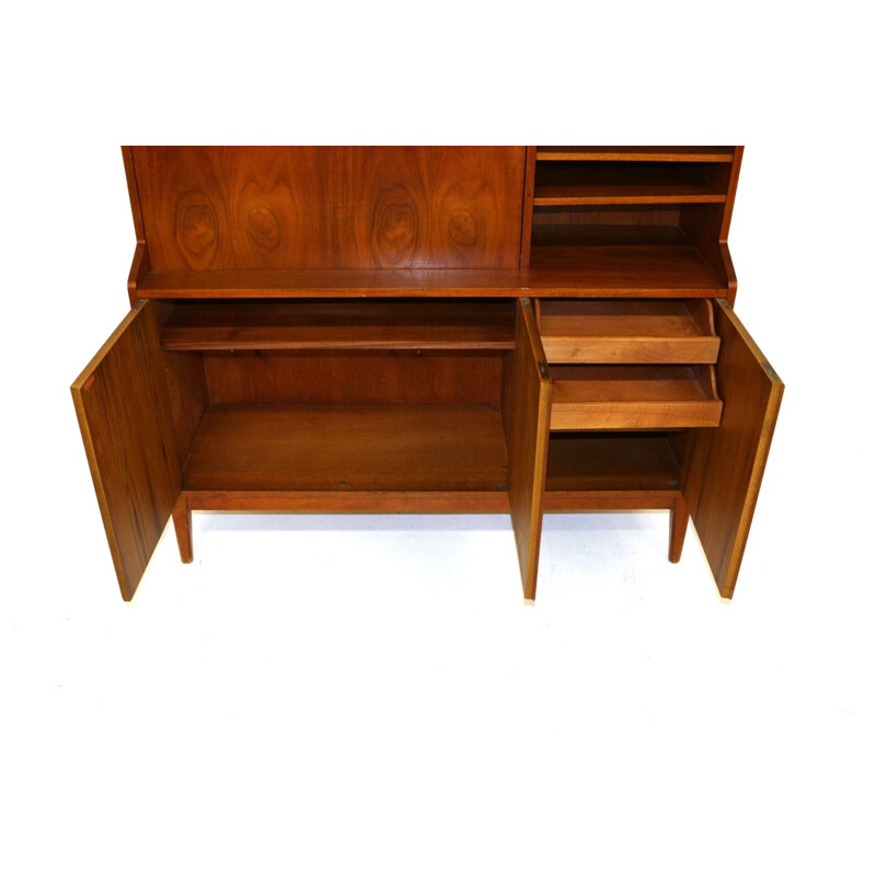 Vintage walnut bookcase Sweden 1960s