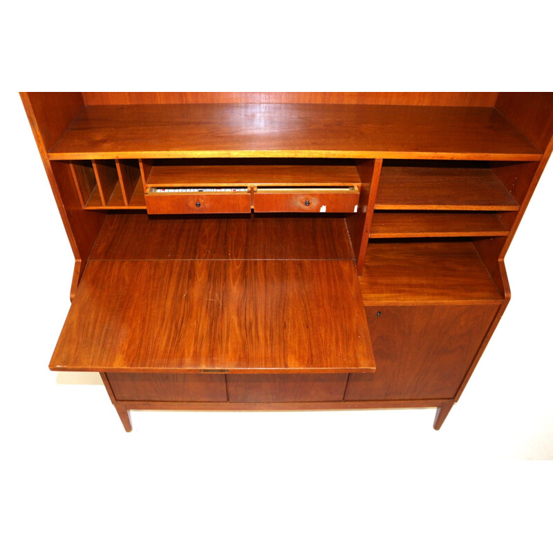 Vintage walnut bookcase Sweden 1960s