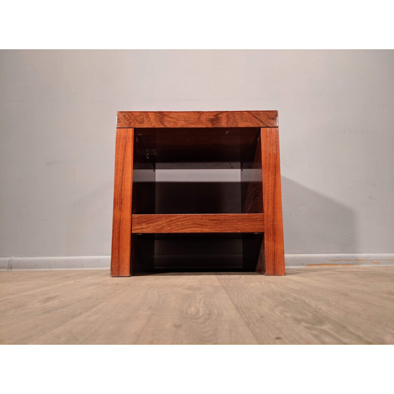 Pair of vintage veneer bedside cabinets