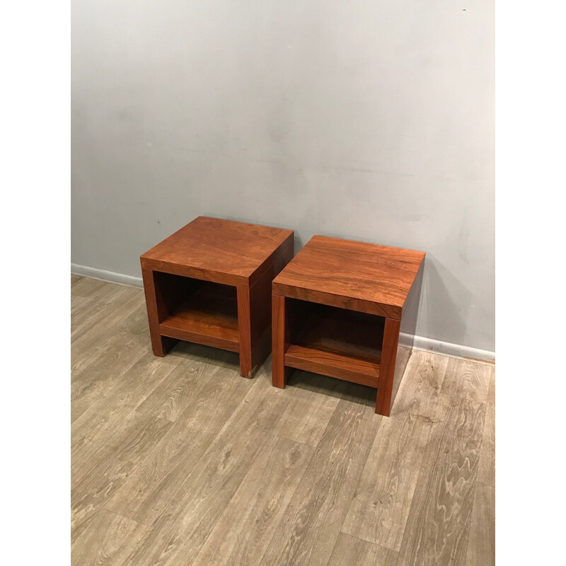 Pair of vintage veneer bedside cabinets