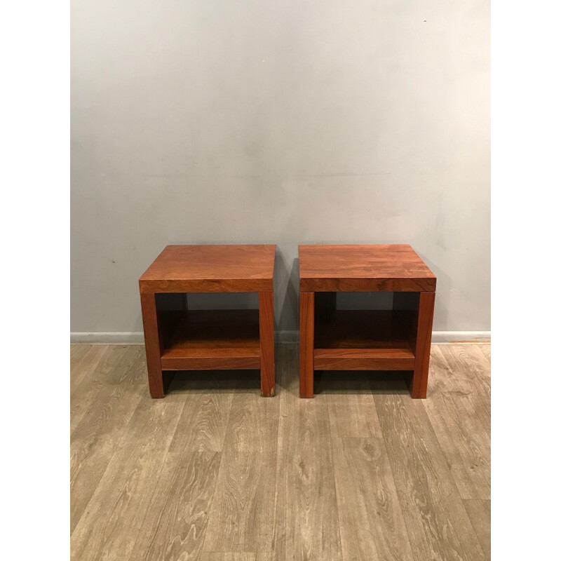 Pair of vintage veneer bedside cabinets