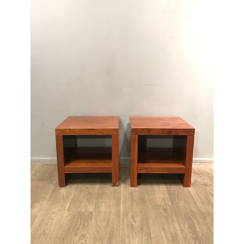 Pair of vintage veneer bedside cabinets