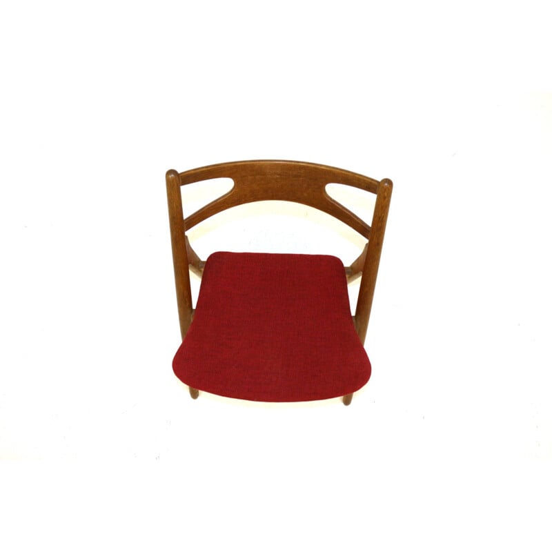 Set of 4 vintage oak and teak chairs 1960s