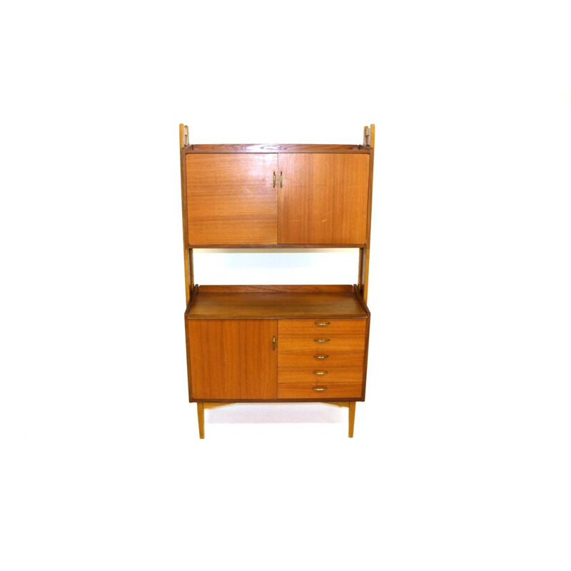 Bureau secrétaire vintage en teck Suède 1960