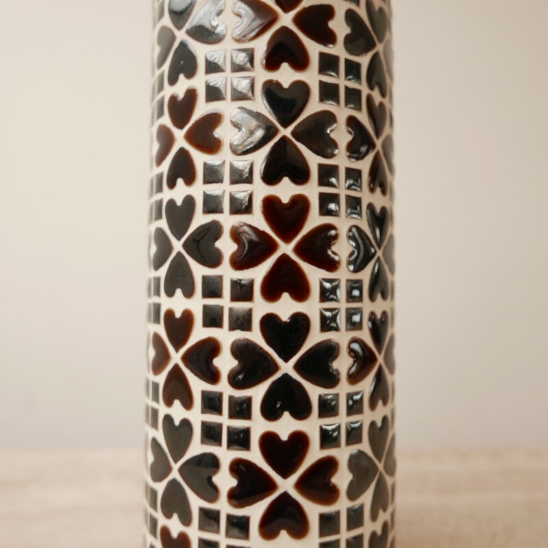 Vintage lamp in mosaic ceramic and brass, Sweden 1960