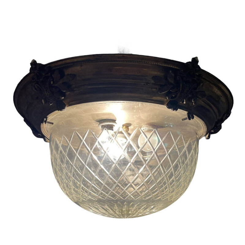 Inbouw vintage plafondlamp in kristal
