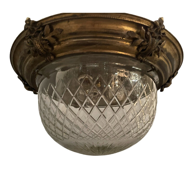 Inbouw vintage plafondlamp in kristal