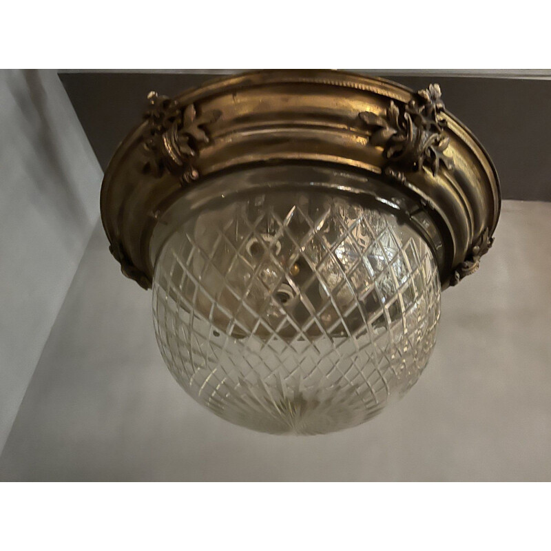 Recessed vintage ceiling light in crystal