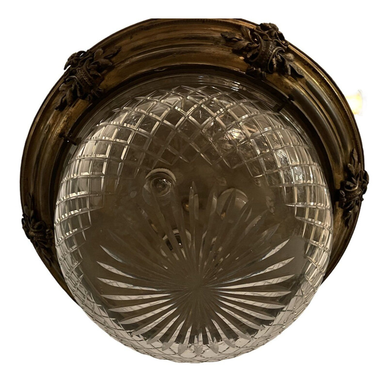 Plafonnier vintage encastrée en cristal