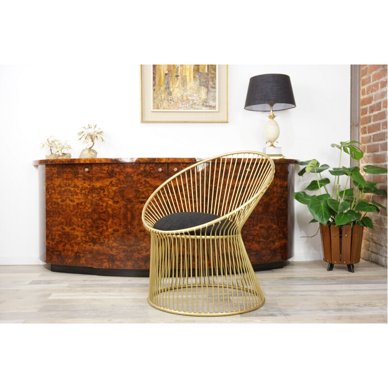 Vintage gilded metal armchair