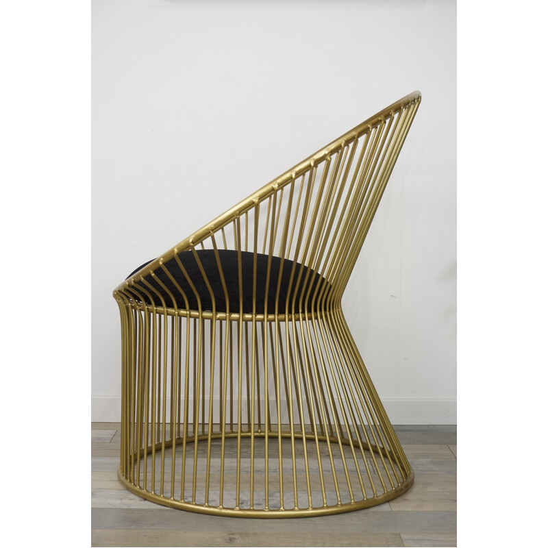 Vintage-Sessel aus goldfarbenem Metall
