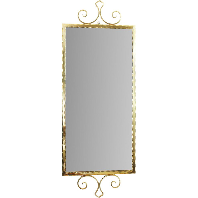 Vintage mirror with brass frame 1950s