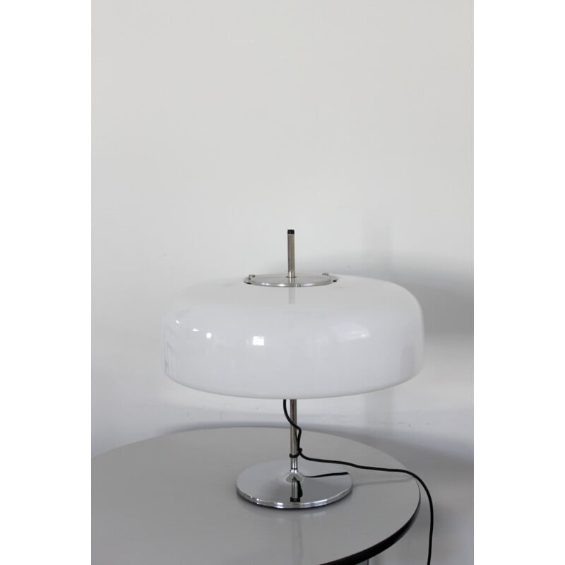 Lampe de bureau vintage en plastique blanc réglable 1970