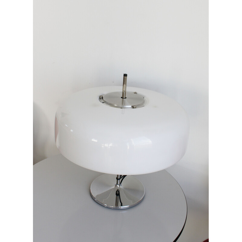 Lampe de bureau vintage en plastique blanc réglable 1970