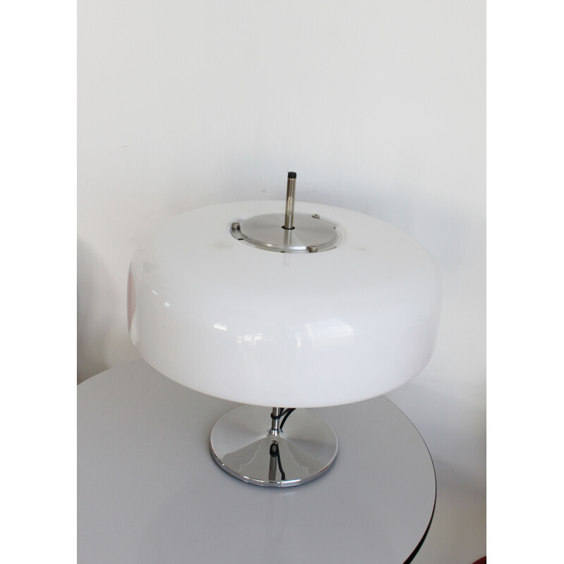 Vintage white plastic adjustable desk lamp 1970s