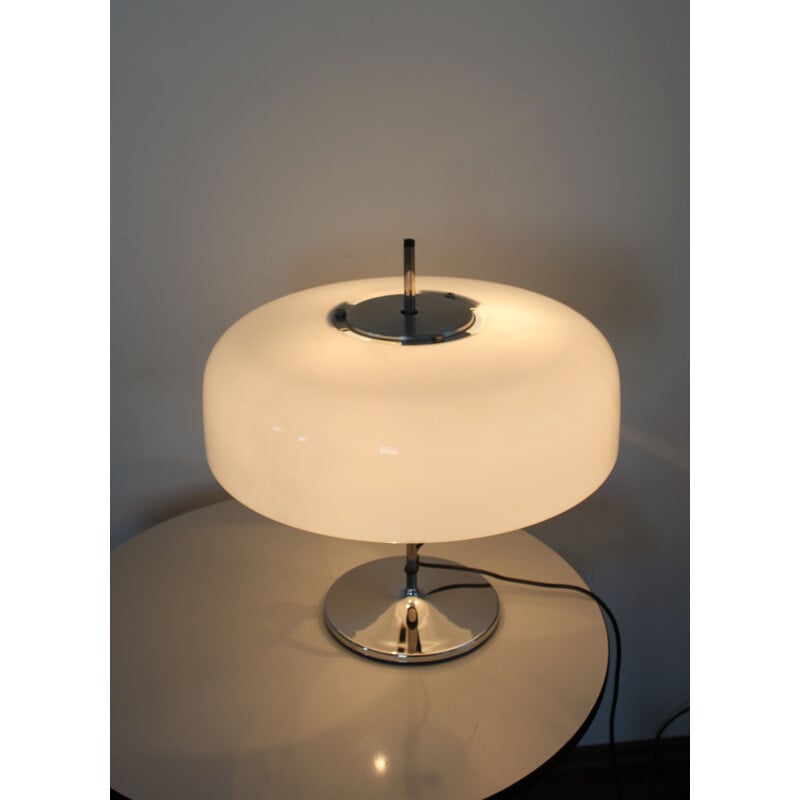 Lampe de bureau vintage en plastique blanc réglable 1970