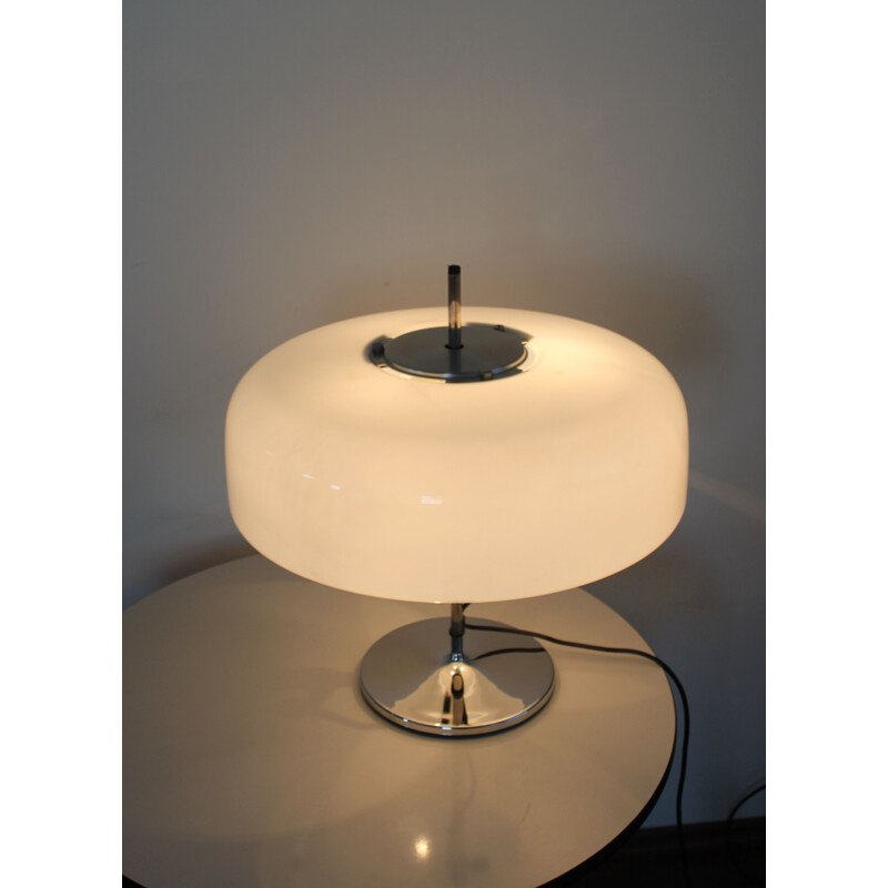 Vintage white plastic adjustable desk lamp 1970s