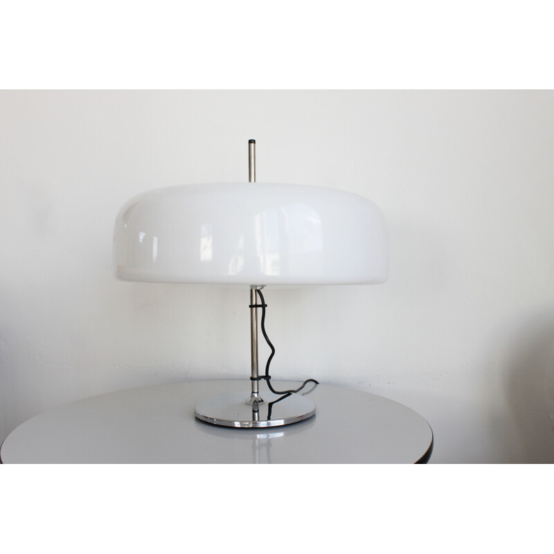 Vintage white plastic adjustable desk lamp 1970s