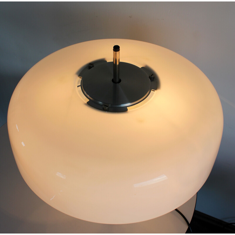 Lampe de bureau vintage en plastique blanc réglable 1970