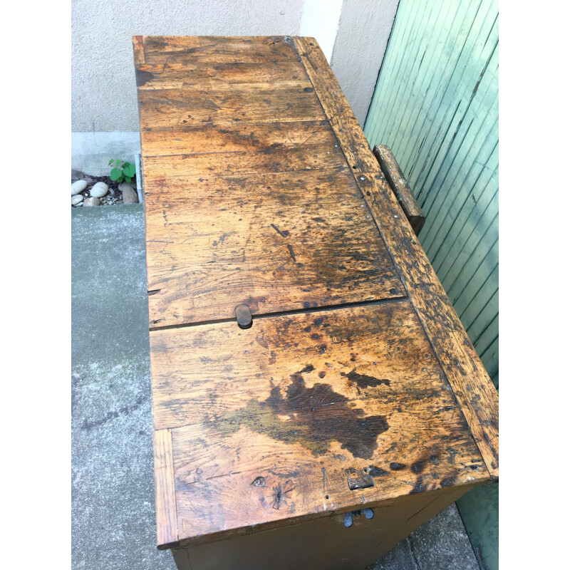 Vintage solid wood workbench 1950s