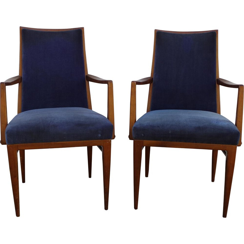 Pair of vintage wooden armchairs 1960s