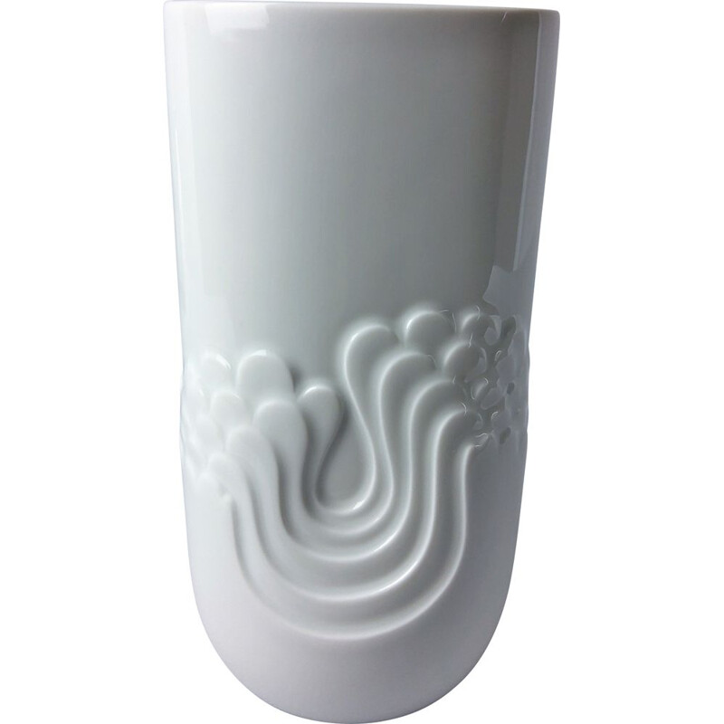 Vintage white porcelain vase by Tapio Wikkala for Thomas, 1970