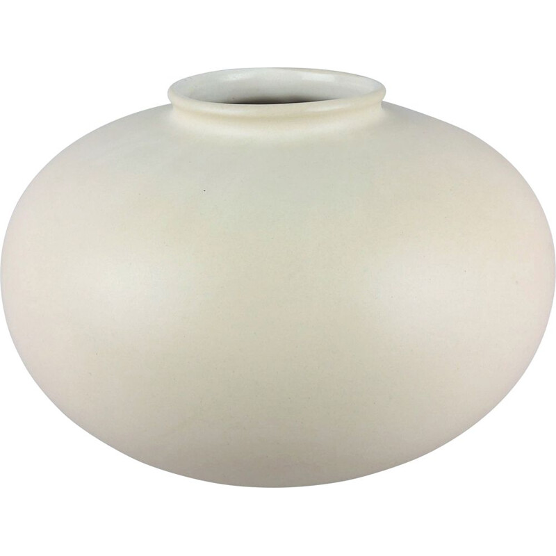 Vintage white ceramic vase, 1960