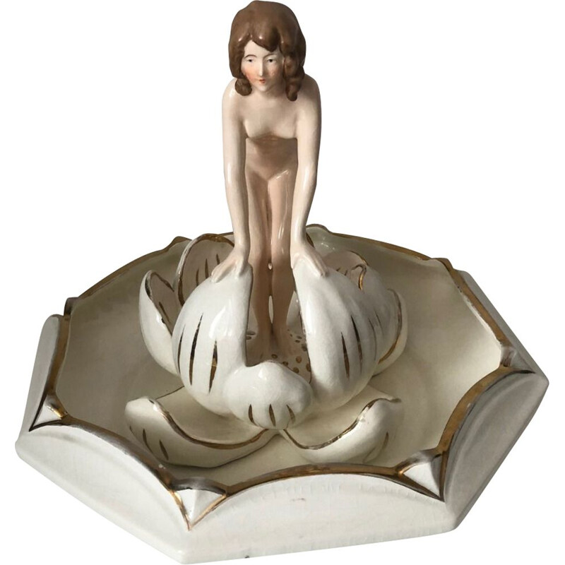 Vintage Naked Woman in the Lily Bowl by Royal Dux