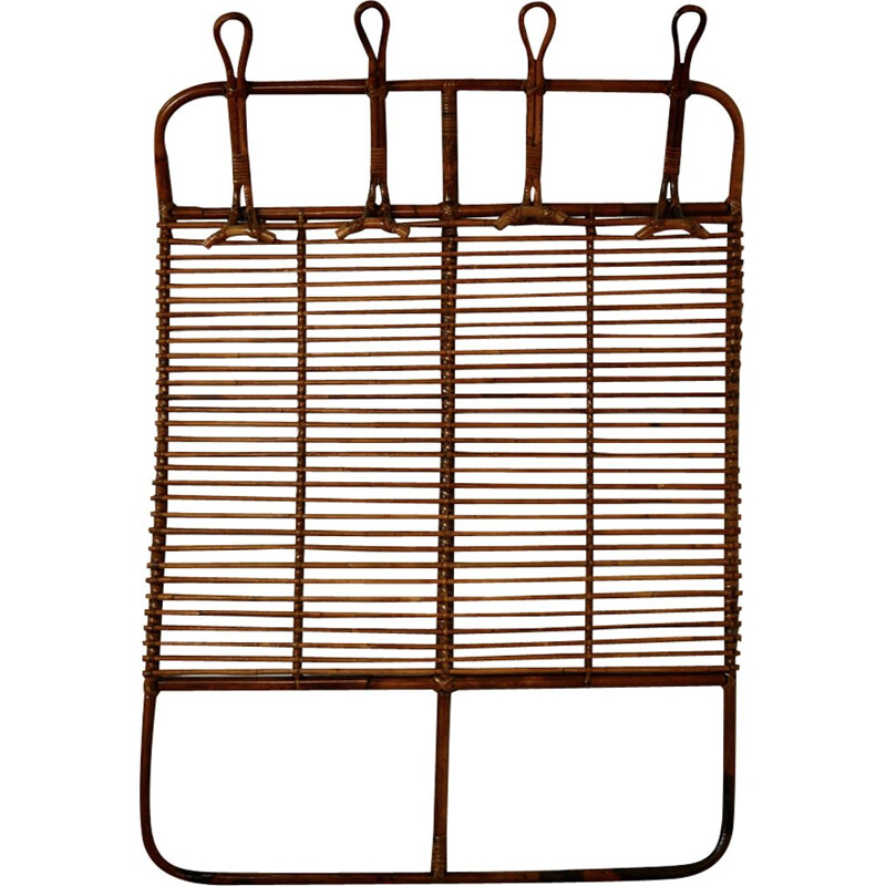 Vintage Rattan Coat Rack 1960s