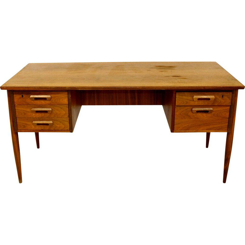 Vintage scandinavian walnut desk Denmark 1960s