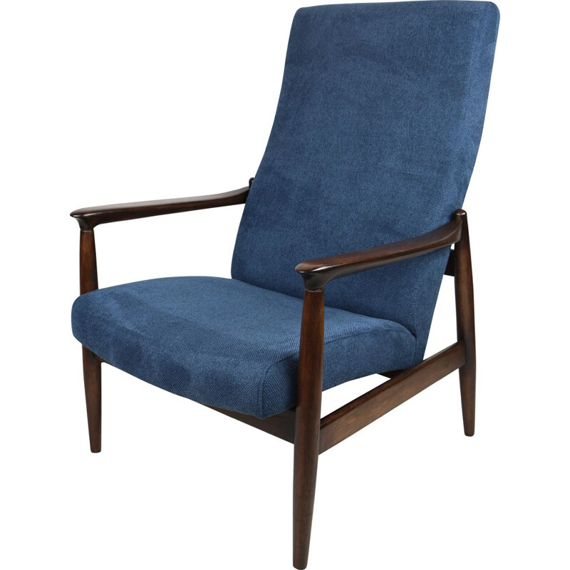 Vintage fauteuil in blauw van Edmund Homa, 1970