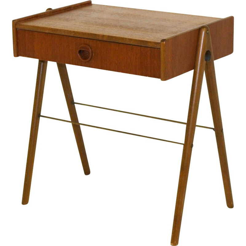 Table de chevet vintage en teck, Suède 1950