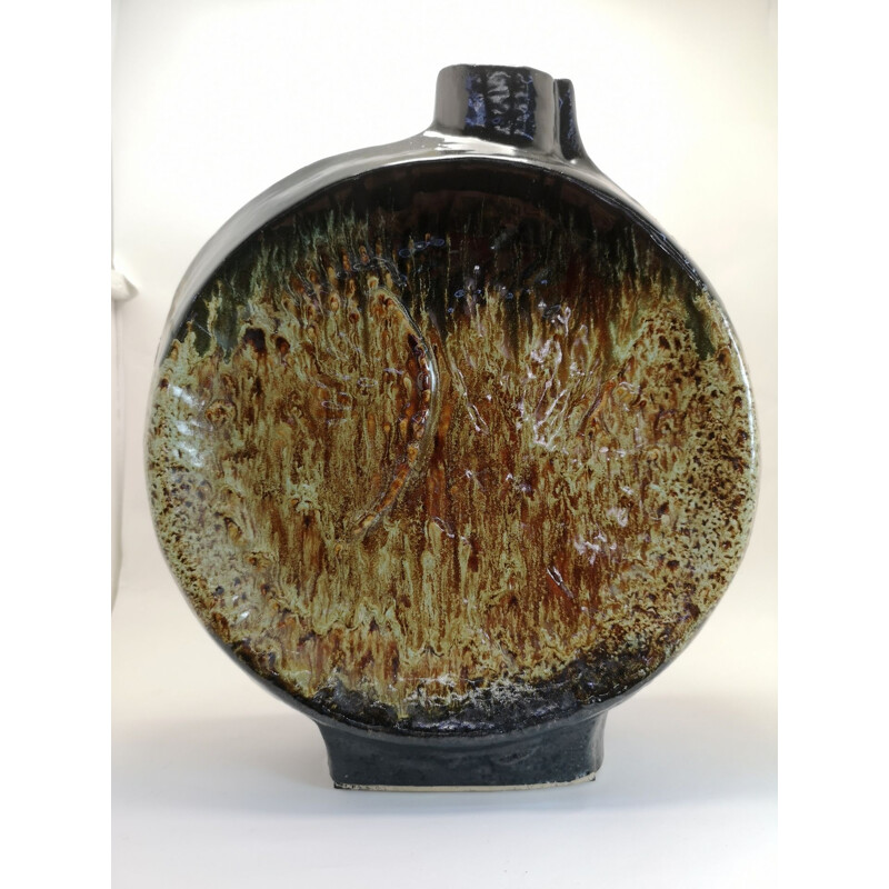 Grand vase vintage en céramique par Furtos 1970