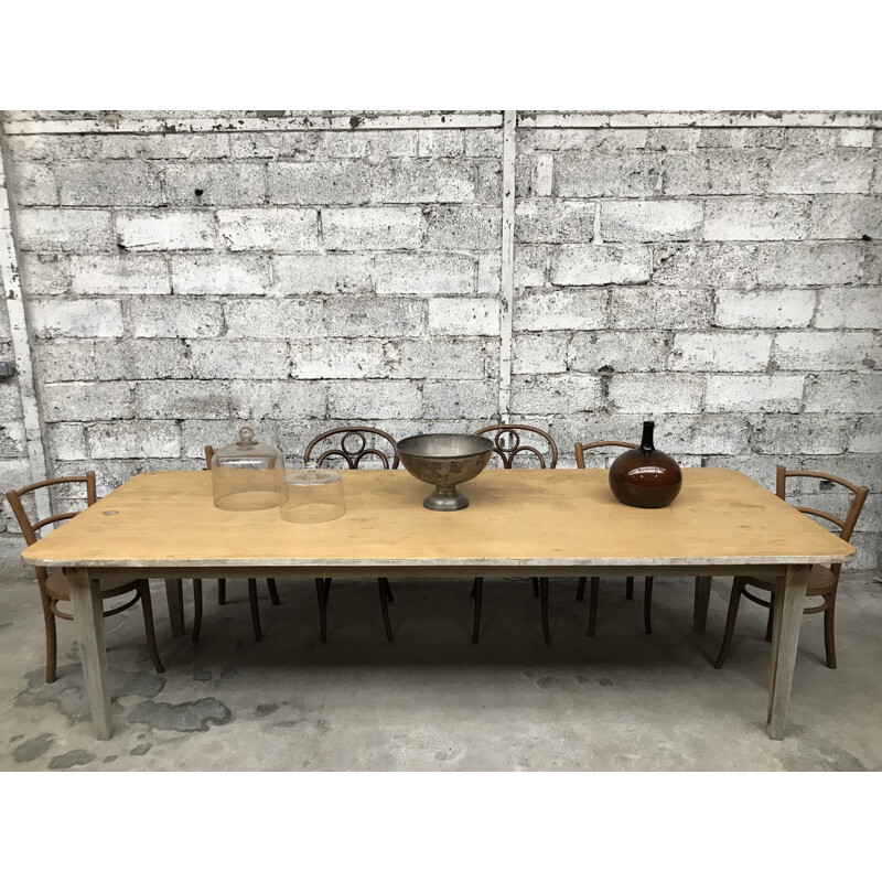 Vintage large farm table in fir